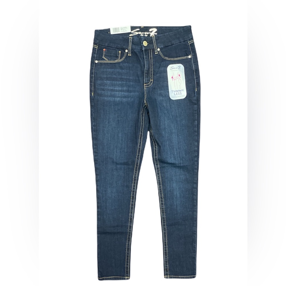 NWT Seven 7 Skinny Denim Jeans Tummyless High Rise London Wash Size 16
